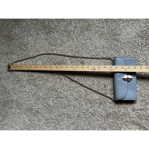 Kate Spade Smooth Italian Leather lula Crossbody Wallet Blue Color New - Picture 7 of 10